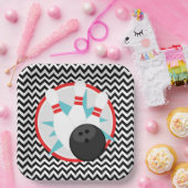 レトロシェブロンボーリング紙プレート ペーパープレート (パーティー)