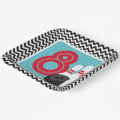 レトロシェブロンボーリング誕生日紙プレート ペーパープレート (傾斜あり)