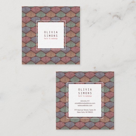 レトロシェルパターンの名刺。 スクエア名刺 (正面/裏面)