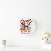 レトロシカゴスタイルホットドッグウォールクロック ラウンド壁時計 (ホーム)