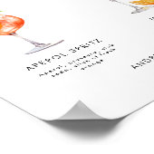 レトロシグネチャードリンク結婚カクテルの看板 ポスター (角)