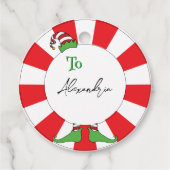 レトロシックおもしろいペパーミントキャンディ小妖精や小人ハッピーホリデイズ フェイバータグ (裏面)