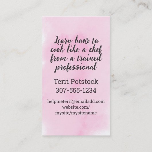 レトロシックなウィスクウーマンペストリーシェフケータリングベーキング 名刺 (裏面)