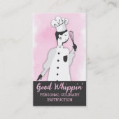 レトロシックなウィスクウーマンペストリーシェフケータリングベーキング 名刺 (正面)