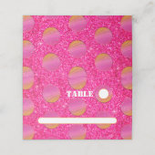 レトロシックなディスコボールホットピンクとオレンジ結婚ズ プレイスカード (外部開封)