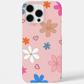 レトロシックなピンクのフローラルパターンお洒落春 Case-Mate iPhoneケース (裏面)