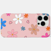 レトロシックなピンクのフローラルパターンお洒落春 Case-Mate iPhoneケース (裏面 (横))