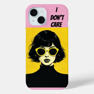 レトロシックな女性、私は気にしない iPhone 15ケース