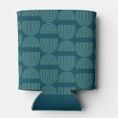 レトロシックエレガントアーチティール（緑がかった色）ブルーカスタムウェディング 缶クーラー (裏面)