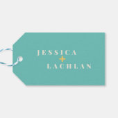 レトロシックカラフルデザインストライプと結婚の ギフトタグ (裏面横)