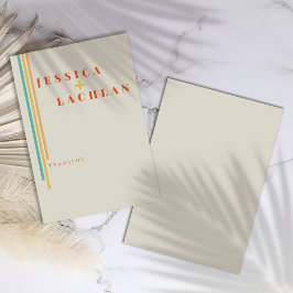 レトロシックカラフルデザインストライプと結婚の サンキューカード