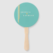 レトロシックカラフルデザインストライプと結婚の ハンドファン (裏面)