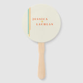 レトロシックカラフルデザインストライプと結婚の ハンドファン (正面)