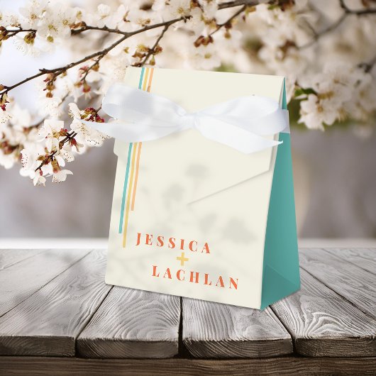 レトロシックカラフルデザインストライプと結婚の フェイバーボックス