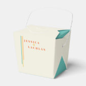 レトロシックカラフルデザインストライプと結婚の フェイバーボックス (正面サイド)