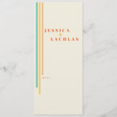 レトロシックカラフルデザインストライプと結婚の メニュー (正面)