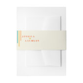 レトロシックカラフルデザインストライプと結婚の 招待状ベリーバンド (正面例)