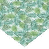 レトロシックグリーンパーム葉ズウォーターカラーアート テーブルクロス (アングル)