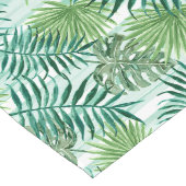 レトロシックグリーンパーム葉ズウォーターカラーアート ロングテーブルランナー (コーナー)