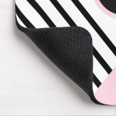 レトロシックストライプモノグラムとカラーブロック マウスパッド (コーナー)