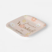 レトロシックデイジーフラワーキュートオネダーフル誕生日 ペーパープレート (傾斜あり)