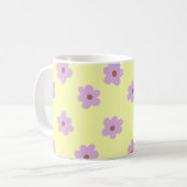 レトロシックパープルイエローファンキーフローラY2K コーヒーマグカップ (正面左)