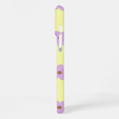 レトロシックパープル&イエローフローラルパターン iPhoneケース (左側面)