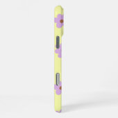 レトロシックパープル&イエローフローラルパターン iPhoneケース (右側面)