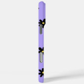 レトロシックパープル&ブラックフローラルパターお洒落ン Case-Mate iPhoneケース (裏面 / 右)