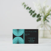 レトロシックビジネスカードマーメイドティール(緑がかった色) 名刺 (スタンド正面)
