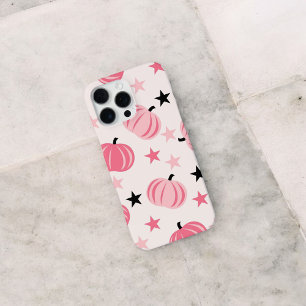 レトロシックピンクパンプキンパターンお洒落秋 iPhone 16 PRO MAXケース