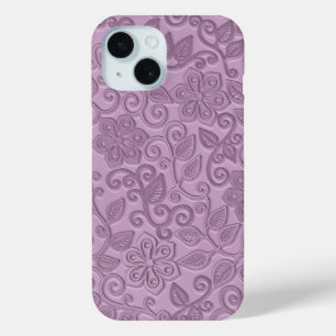 レトロシックフェイクピンクレザーアートパターン iPhone 15ケース