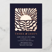 レトロシックフローラ結婚ズ 箔招待状 (正面)