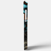 レトロシックブラウンアクアターコイズフラクタルパターン Case-Mate iPhoneケース (裏面 / 左)