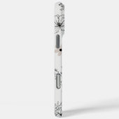 レトロシックブラック&ホワイトフローラルパターお洒落ン Case-Mate iPhoneケース (裏面 / 右)