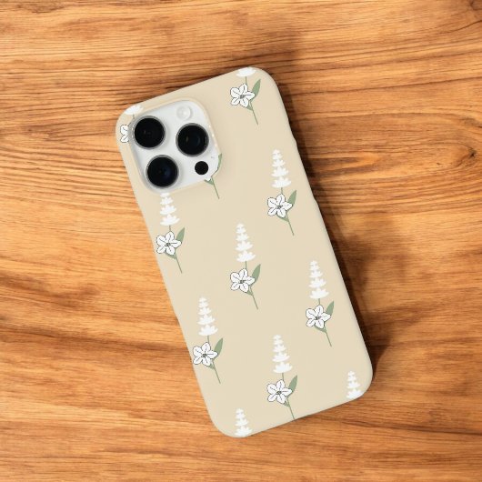 レトロシックベージュフローラルパターンお洒落春 Case-Mate iPhoneケース