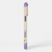 レトロシックベージュ&ピンクフローラルパターお洒落ン iPhoneケース (右側面)