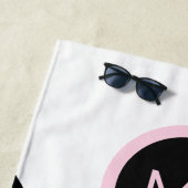 レトロシックポップ・アートのアートモノグラムストライプカラーブロック ビーチタオル (インサイチュ)