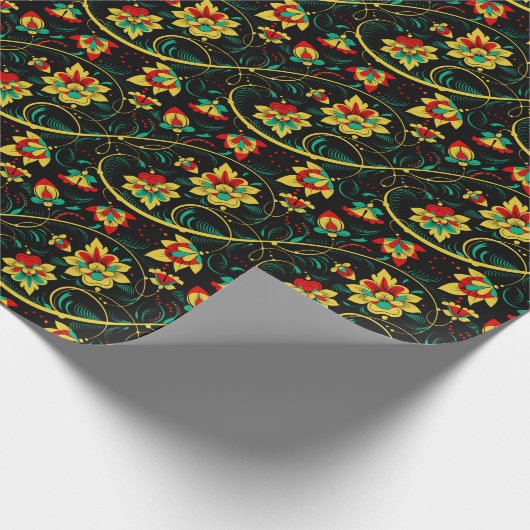 レトロシックロシアのクリスマスクロマギフト ラッピングペーパー (角)