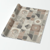 レトロシック幾何エレガント部族模様 ラッピングペーパー (アンロールド)