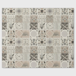 レトロシック幾何エレガント部族模様 ラッピングペーパー