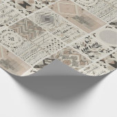 レトロシック幾何エレガント部族模様 ラッピングペーパー (角)