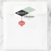 レトロシック幾何学的メリークリスマス スクエアシール (バッグ)
