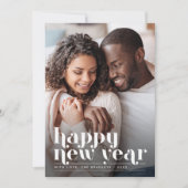 レトロシック新年ホリデーフォトカード シーズンカード (正面)