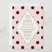 レトロシック水玉模様ダイヤモンドブライダルシャワー招待状 招待状 (正面)