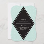 レトロシック水玉模様ダイヤモンドブライダルシャワー招待状 招待状 (裏面)