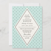 レトロシック水玉模様ダイヤモンドブライダルシャワー招待状 招待状 (正面)