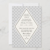 レトロシック水玉模様ダイヤモンドブライダルシャワー招待状 招待状 (正面)