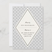 レトロシック水玉模様ダイヤモンドブライダルシャワー招待状 招待状 (裏面)