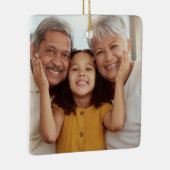 レトロシック70sピンクと金ゴールドフローラファミリーフォト セラミックオーナメント (右)